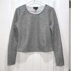 Gray Quilted long sleeve top